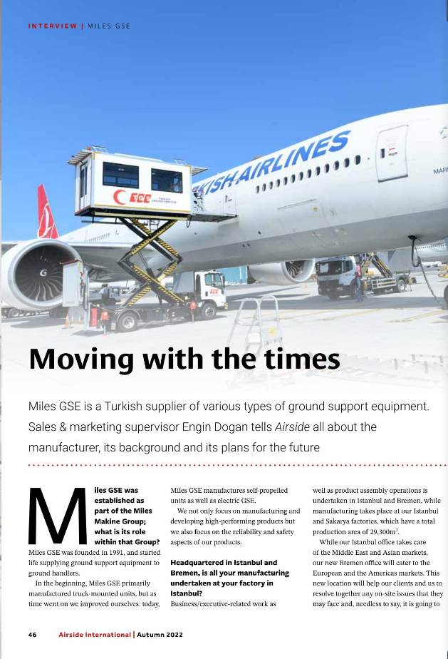 Miles GSE was featured in Airside International